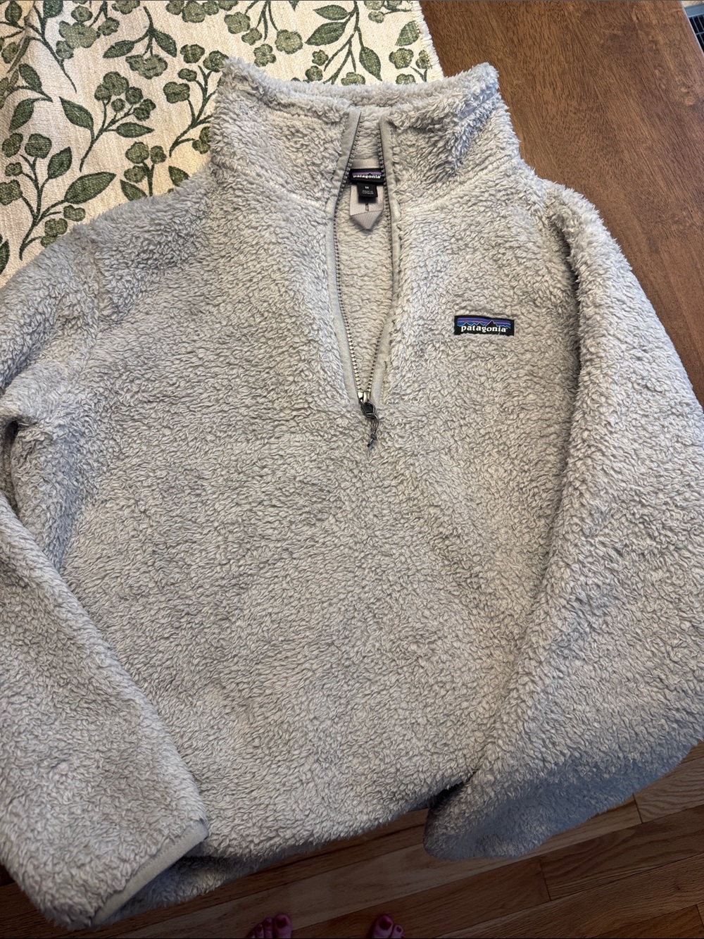 Patagonia Light Gray Sherpa Half-Zip Pullover